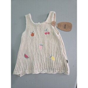 Rabbit and bear organic cotton crochet top fruit 4t new with tags